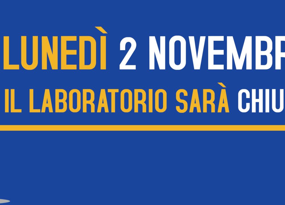 Laboratorio di analisi rimarrà chiuso il 2 novembre
